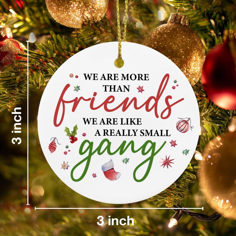 ZOSAN Funny Friendship Ceramic Ornament for Friends BFF Sisters Bestie, Friendship Gifts for Women Men, Friends Christmas Ornament - Image 3